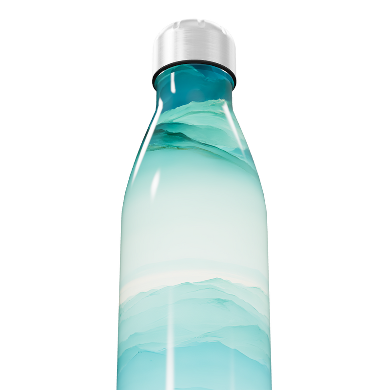 Garrafa Inox - Azul com Estampa Montanhas