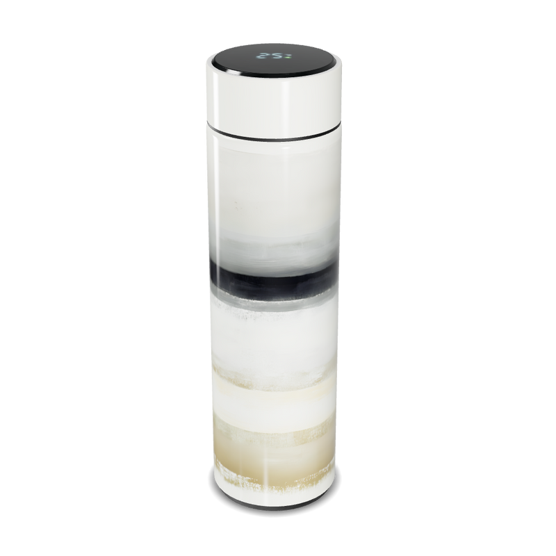 Garrafa Térmica Touch - Listrada Preta e Branca