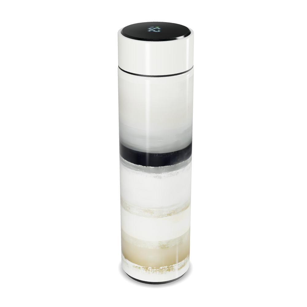 Garrafa Térmica Touch - Listrada Preta e Branca