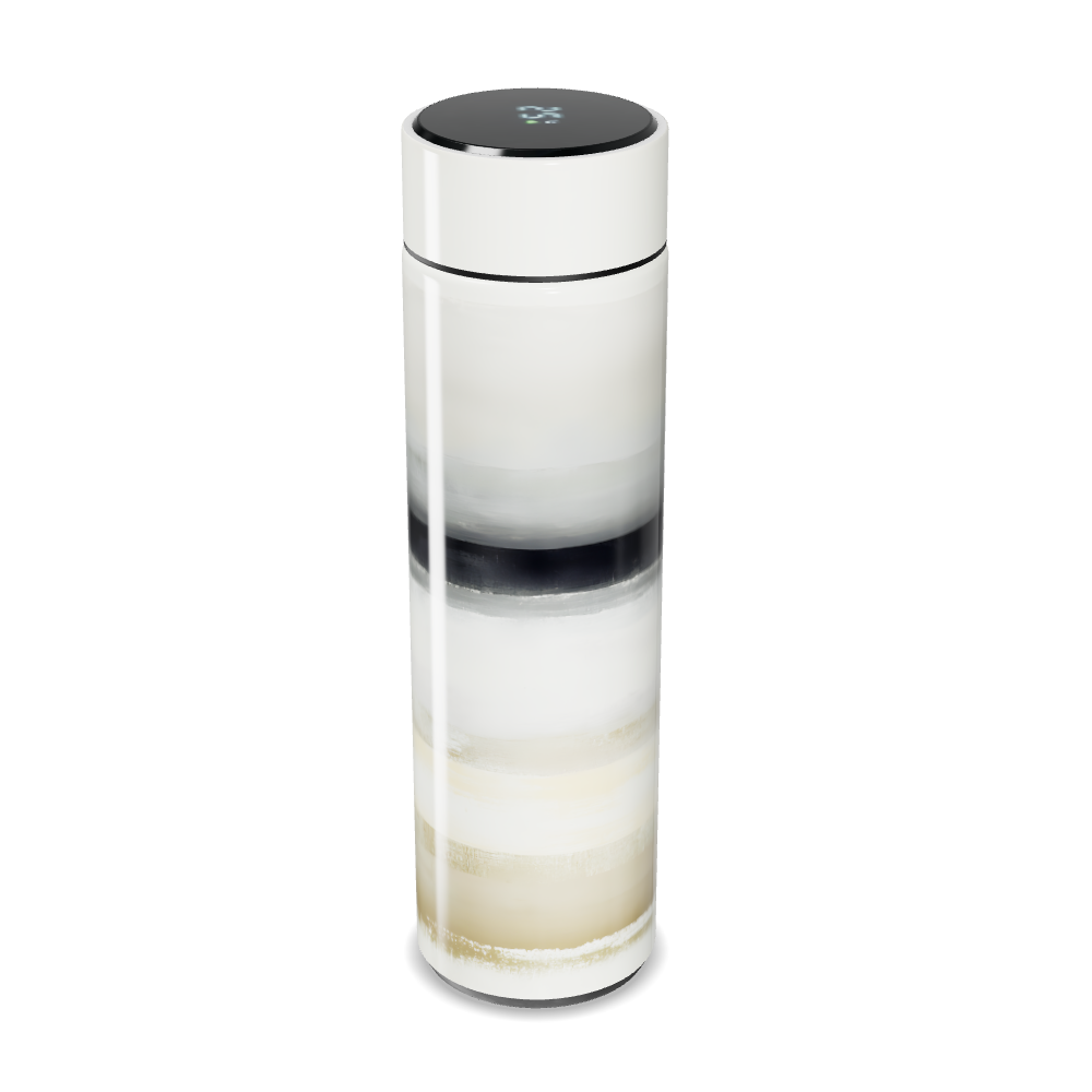 Garrafa Térmica Touch - Listrada Preta e Branca