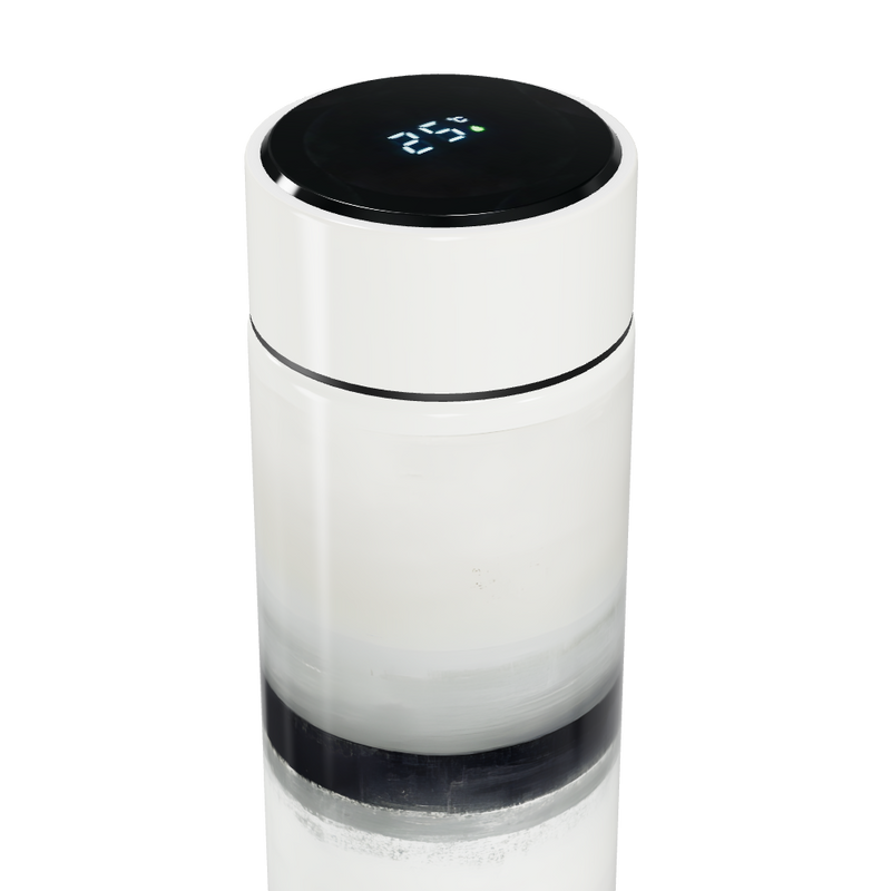 Garrafa Térmica Touch - Listrada Preta e Branca