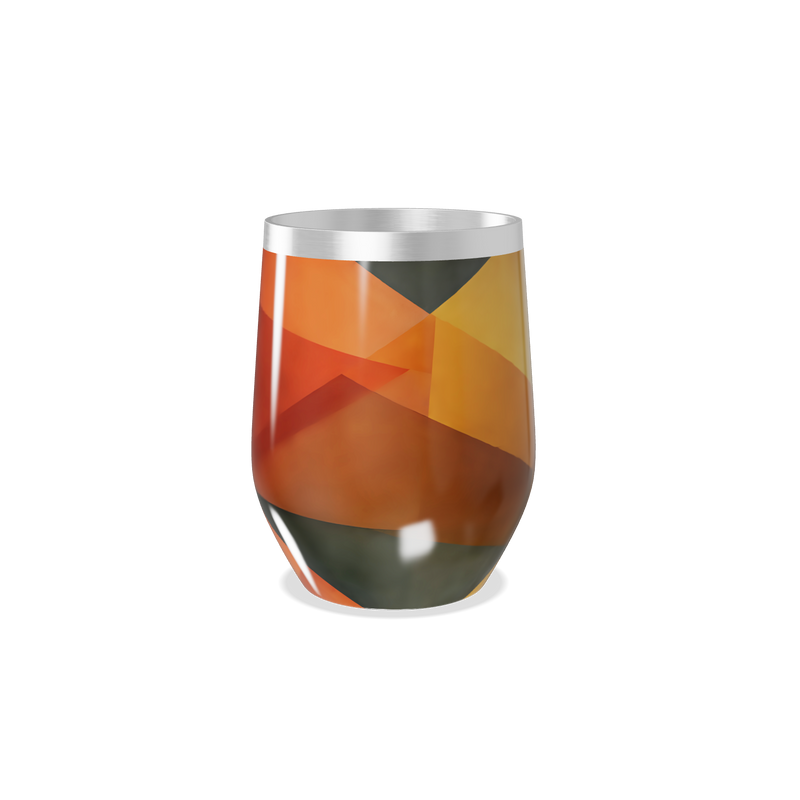 Copo Térmico Slim - Geométrico Laranja Aço Inox