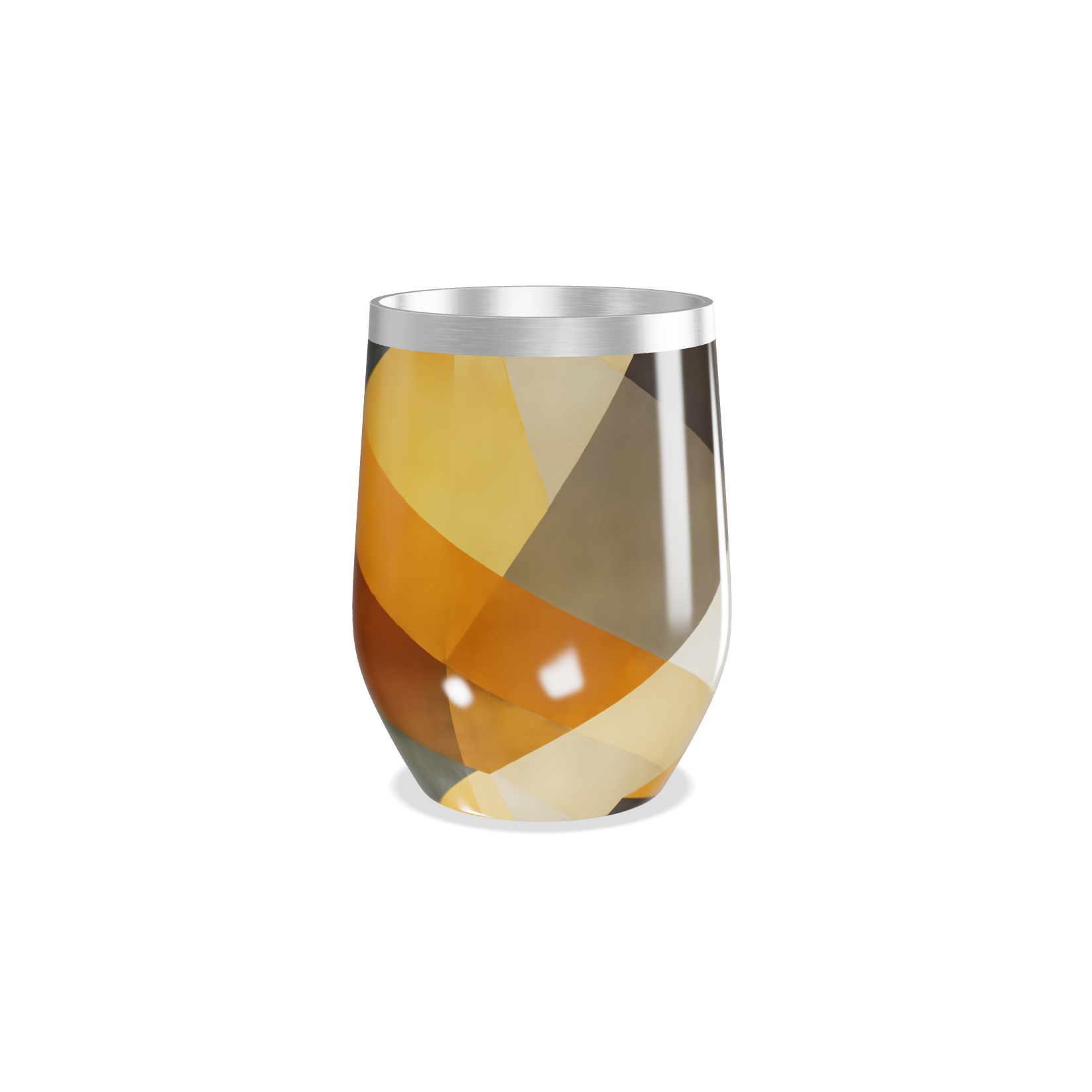 Copo Térmico Slim - Geométrico Laranja Aço Inox