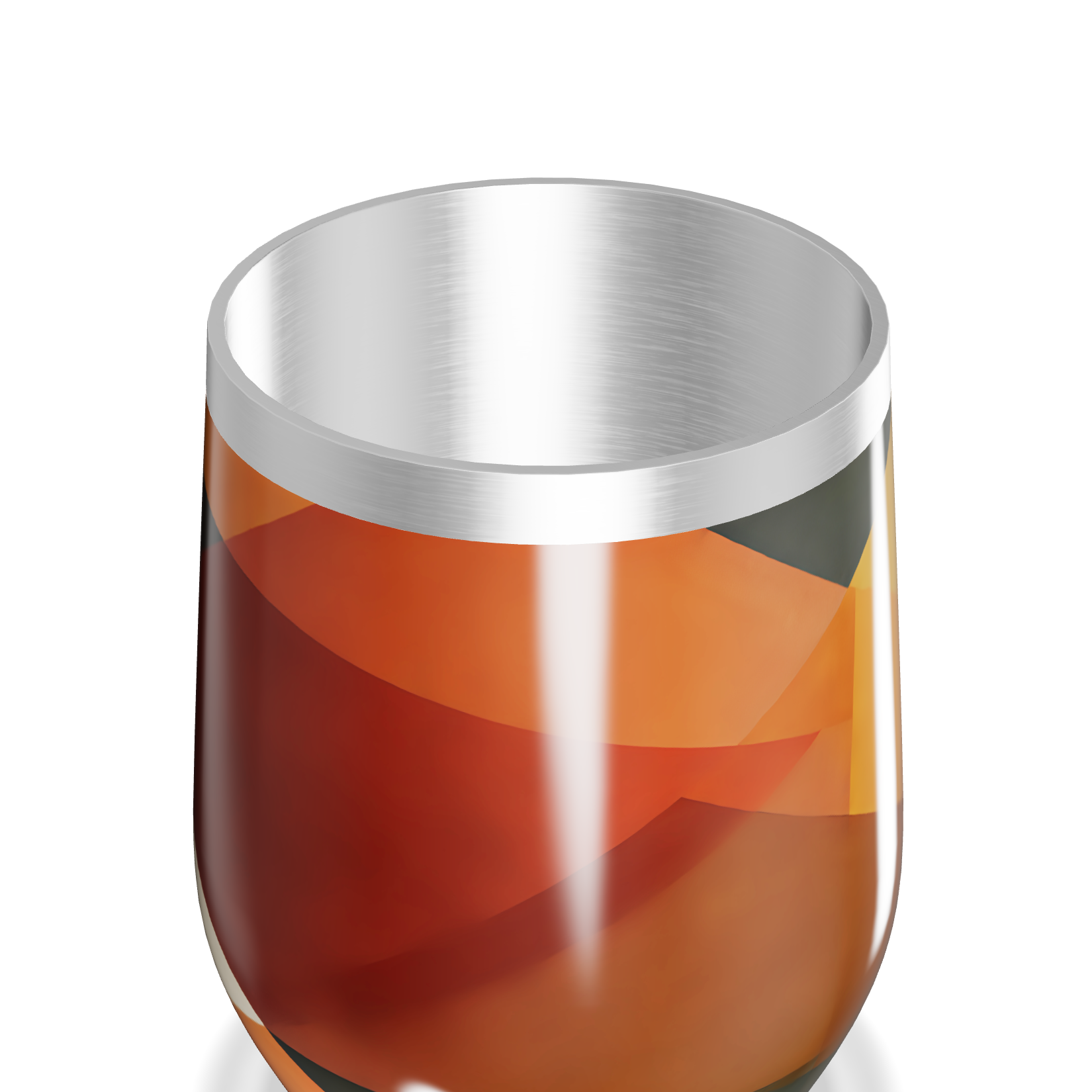 Copo Térmico Slim - Geométrico Laranja Aço Inox