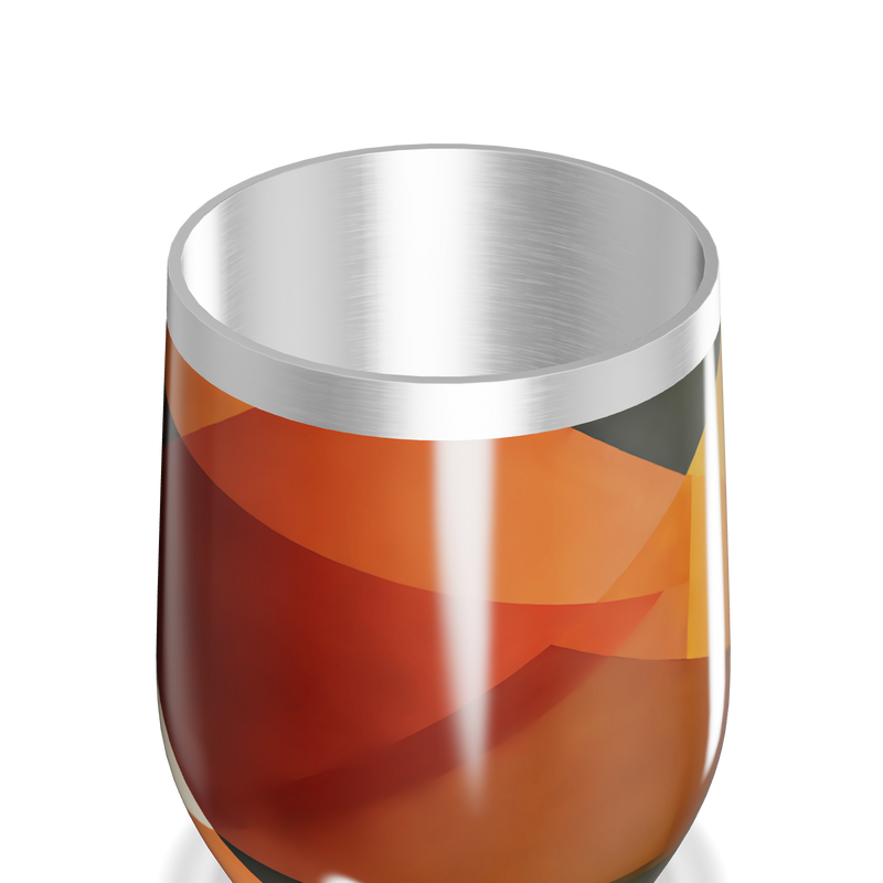 Copo Térmico Slim - Geométrico Laranja Aço Inox