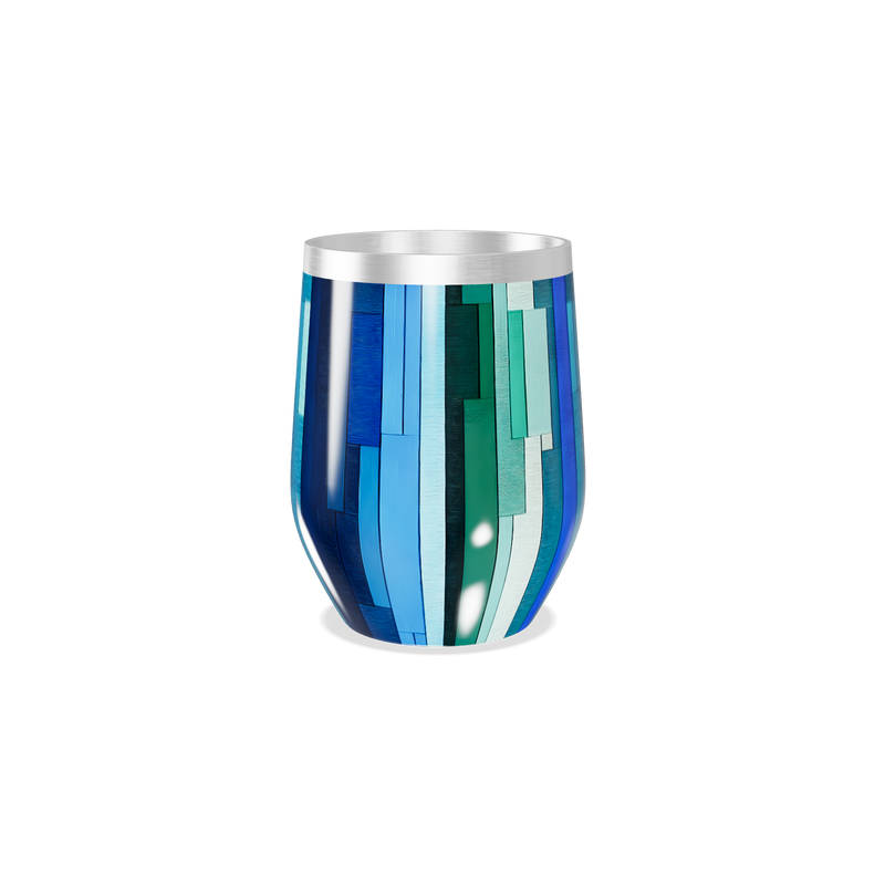 Copo Térmico Slim - Azul Listrado Inox