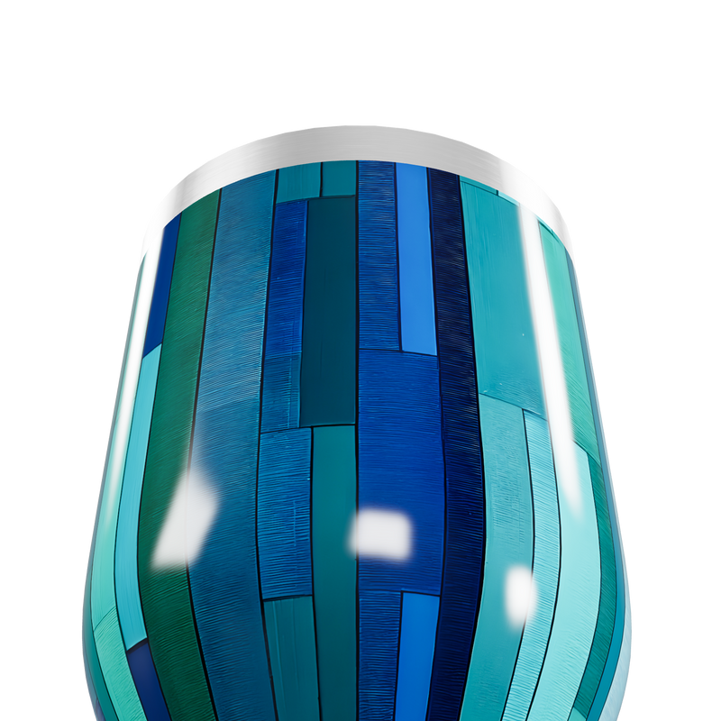 Copo Térmico Slim - Azul Listrado Inox