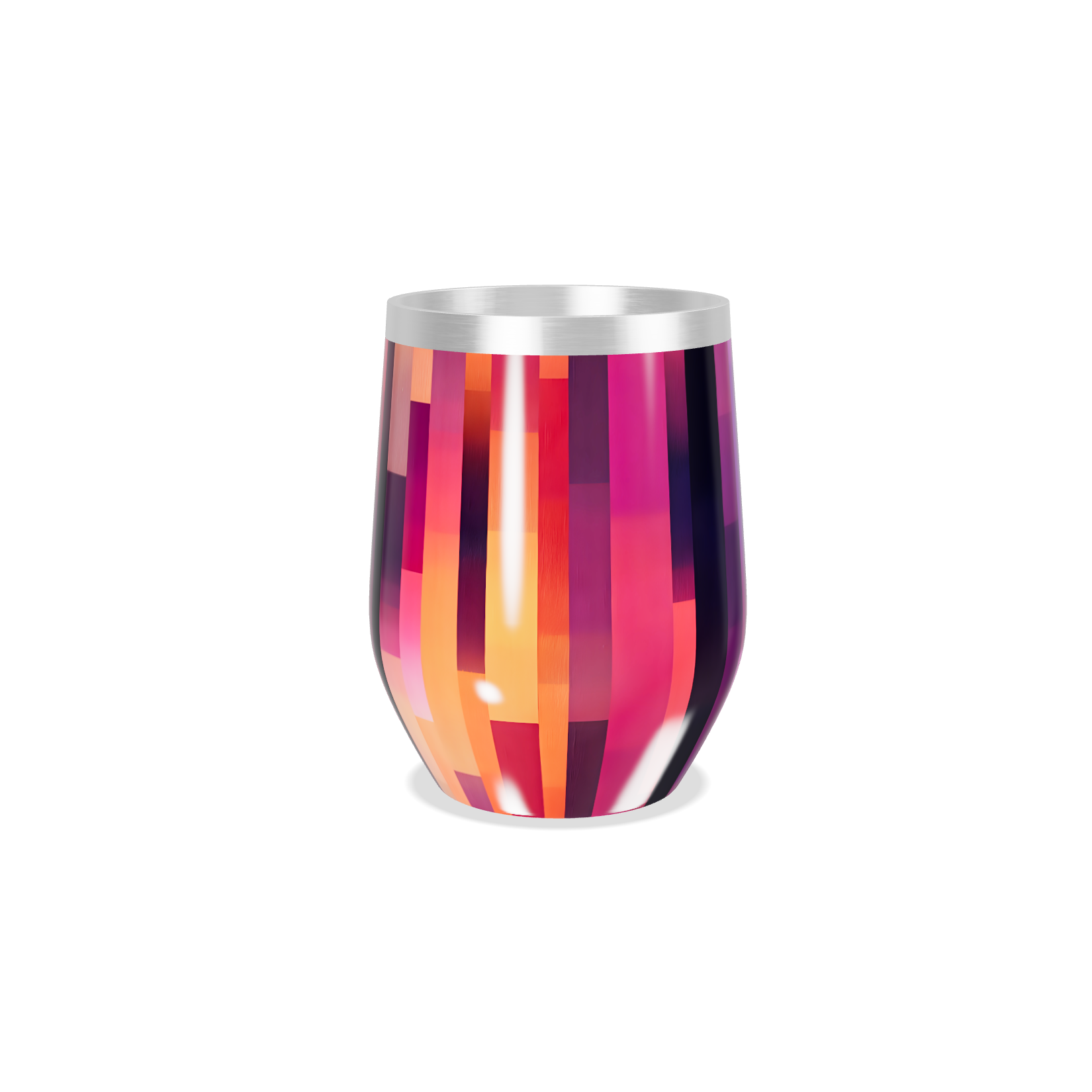 Copo Térmico Slim - Colorido Geométrico Aço