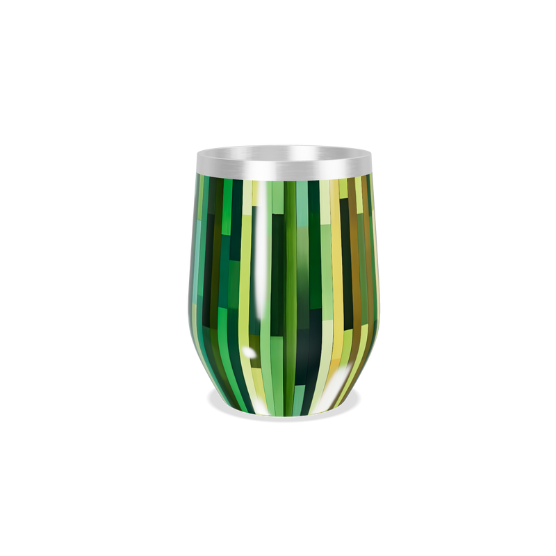 Copo Térmico Slim - Verde Listrado Inox