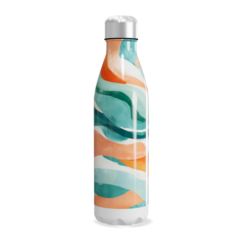 Garrafa Inox - Estampa Ondas Coloridas