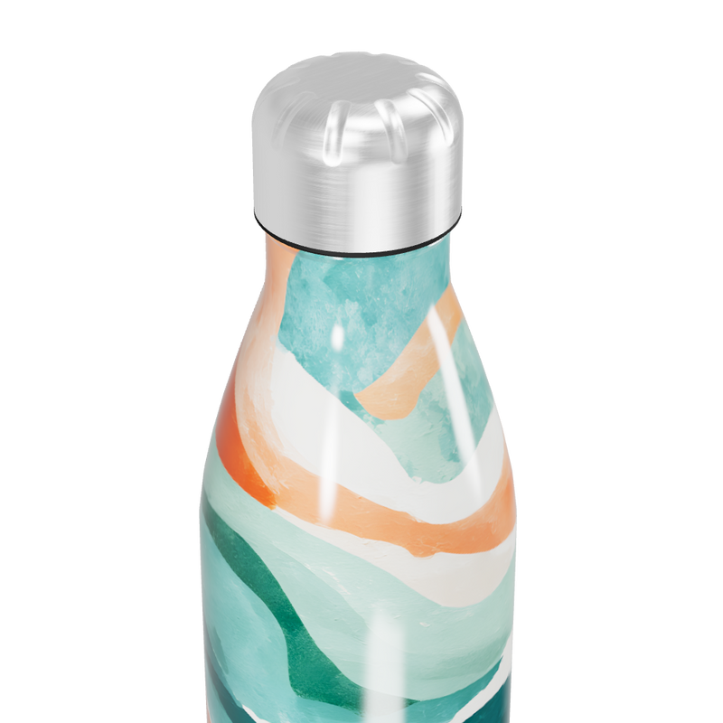 Garrafa Inox - Estampa Ondas Coloridas