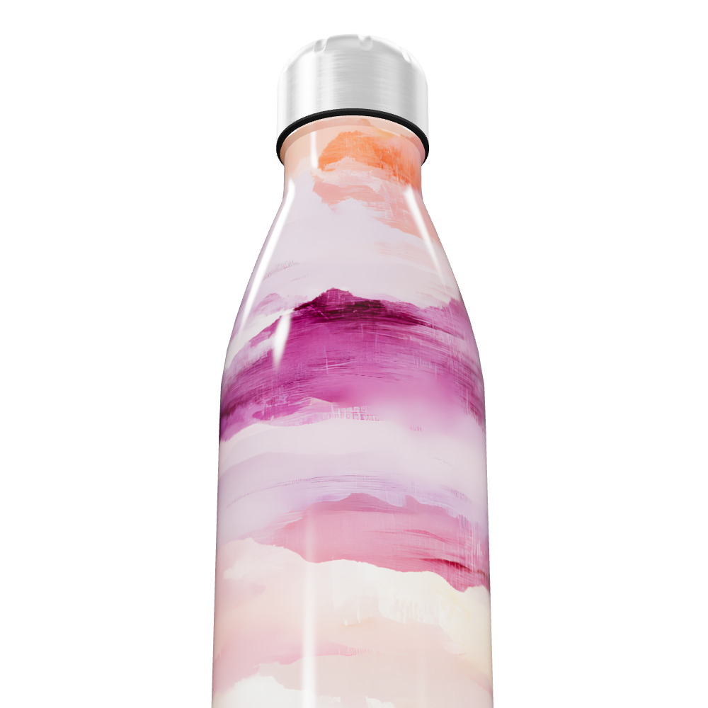 Garrafa Inox - Estampada Rosa e Laranja