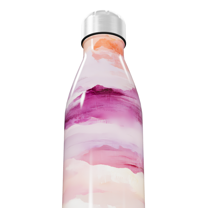 Garrafa Inox - Estampada Rosa e Laranja