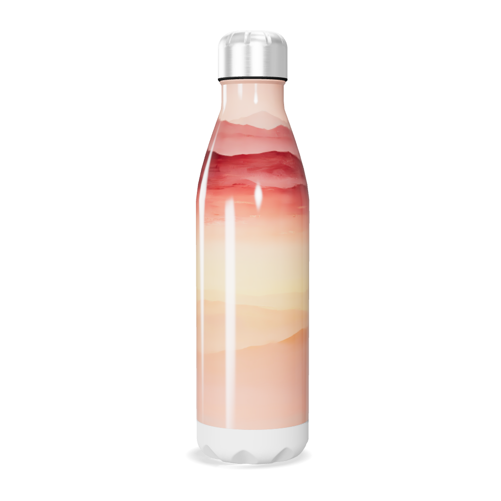 Garrafa Inox - Degradê Vermelho e Bege