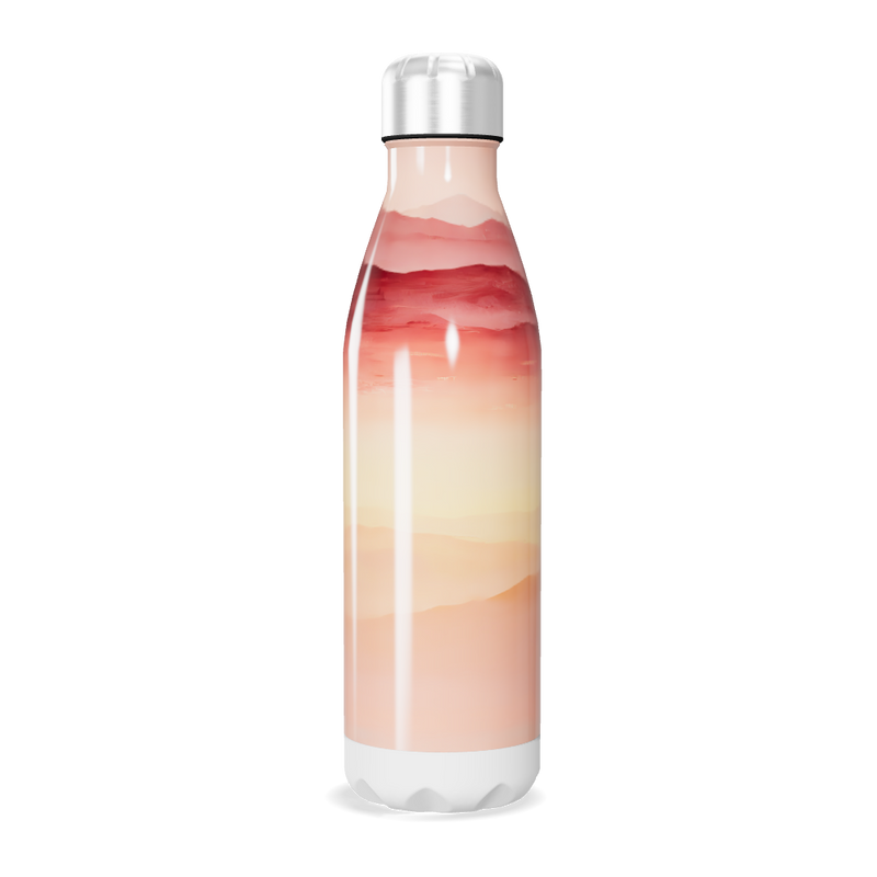 Garrafa Inox - Degradê Vermelho e Bege