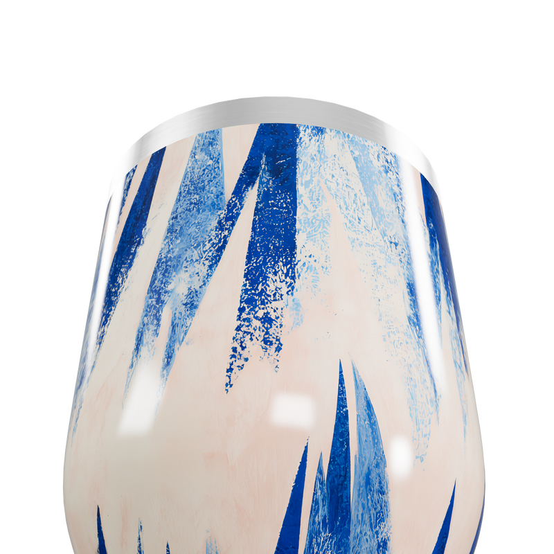 Copo Térmico Slim - Azul e Branco Abstrato