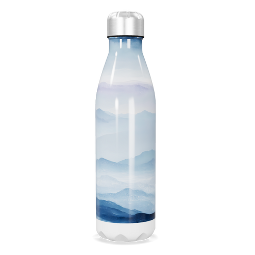 Garrafa Inox - Azul com Estampa Montanhas
