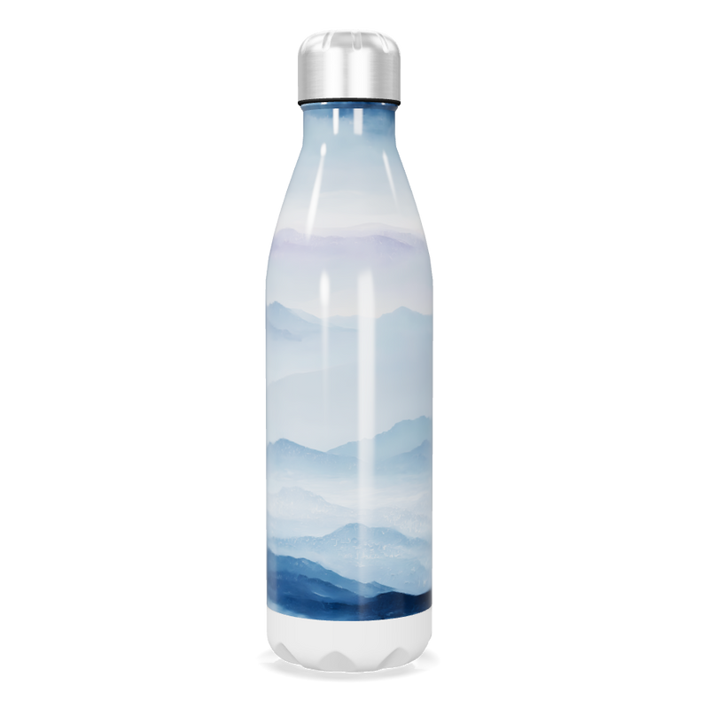 Garrafa Inox - Azul com Estampa Montanhas