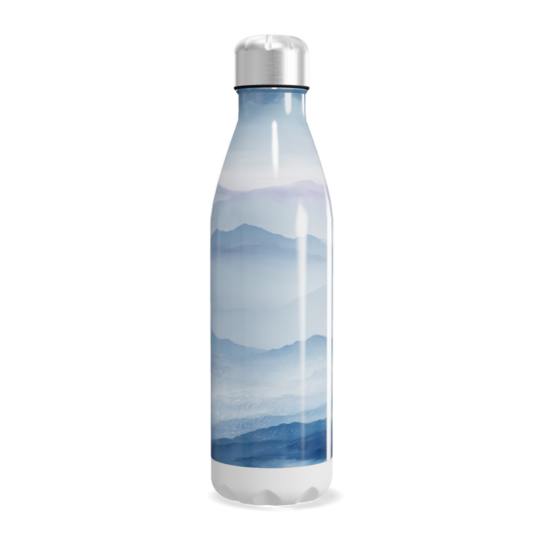 Garrafa Inox - Azul com Estampa Montanhas