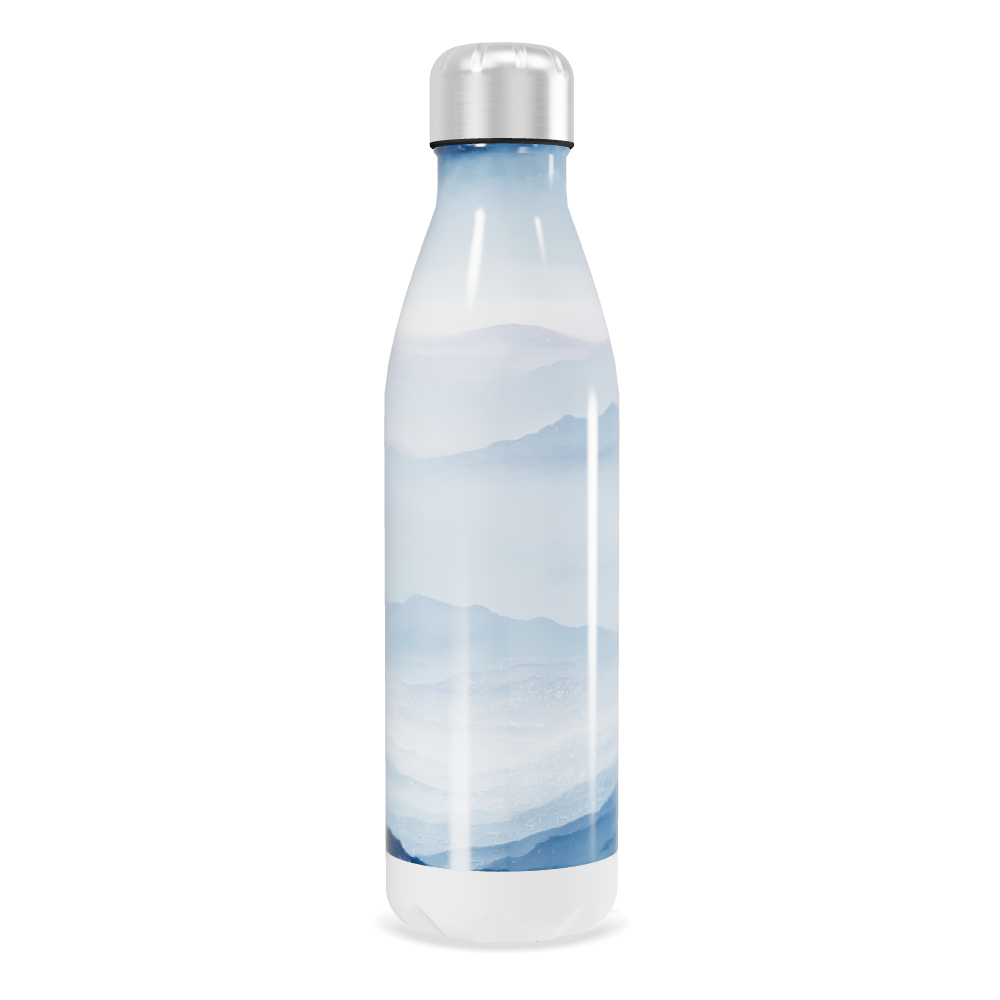 Garrafa Inox - Azul com Estampa Montanhas