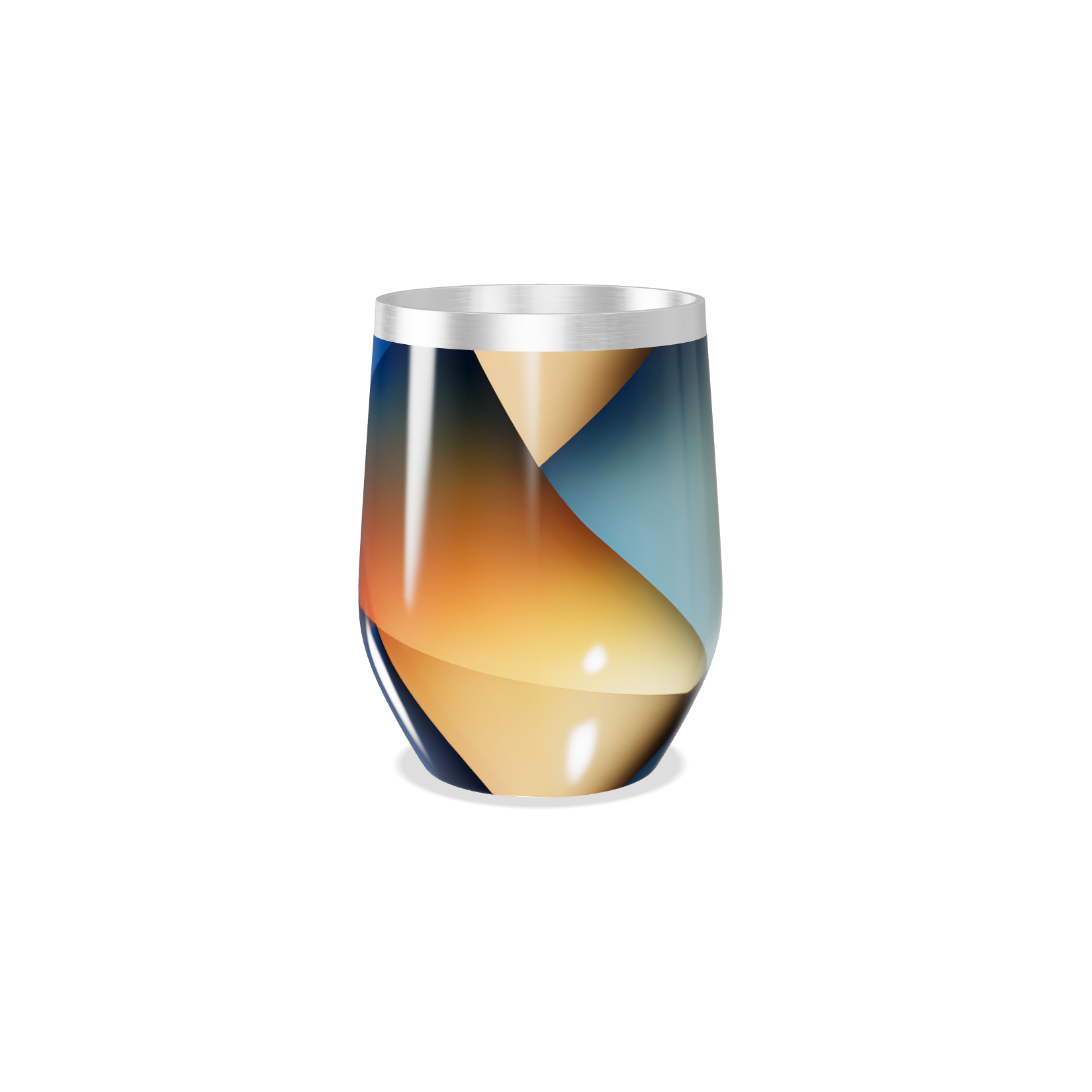 Copo Térmico Slim - Aço Inox Azul Geométrico