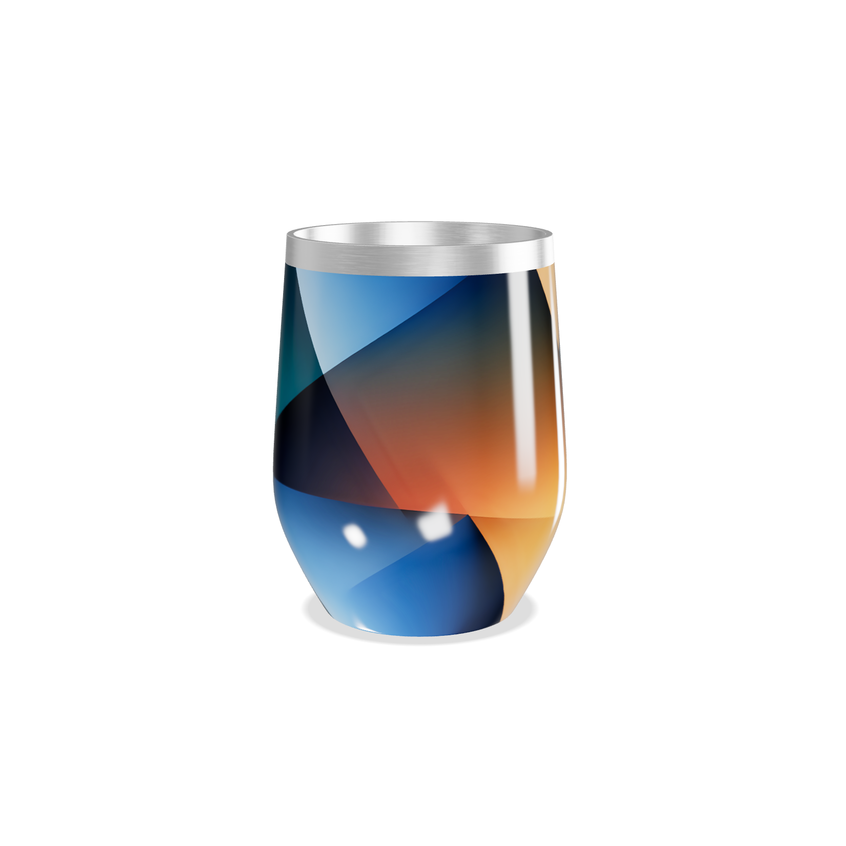 Copo Térmico Slim - Aço Inox Azul Geométrico