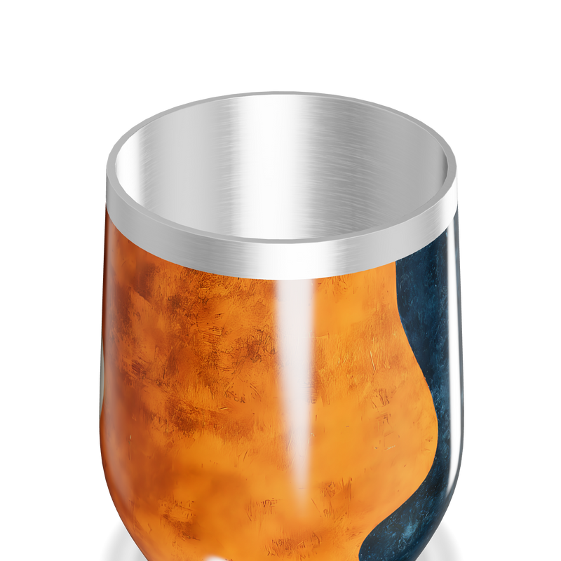 Copo Térmico Slim - Mármore Azul Laranja