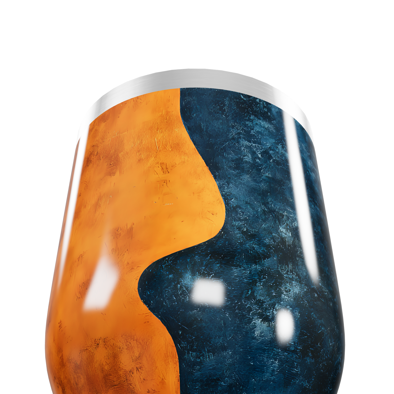 Copo Térmico Slim - Mármore Azul Laranja