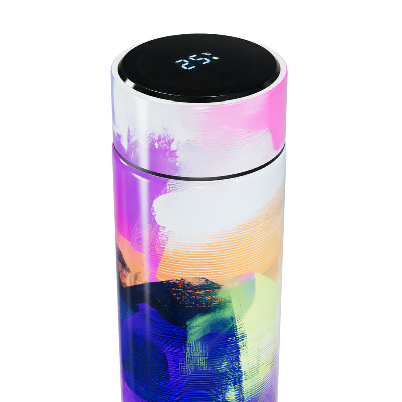 Garrafa Térmica Touch - Colorida com Estampa Abstrata