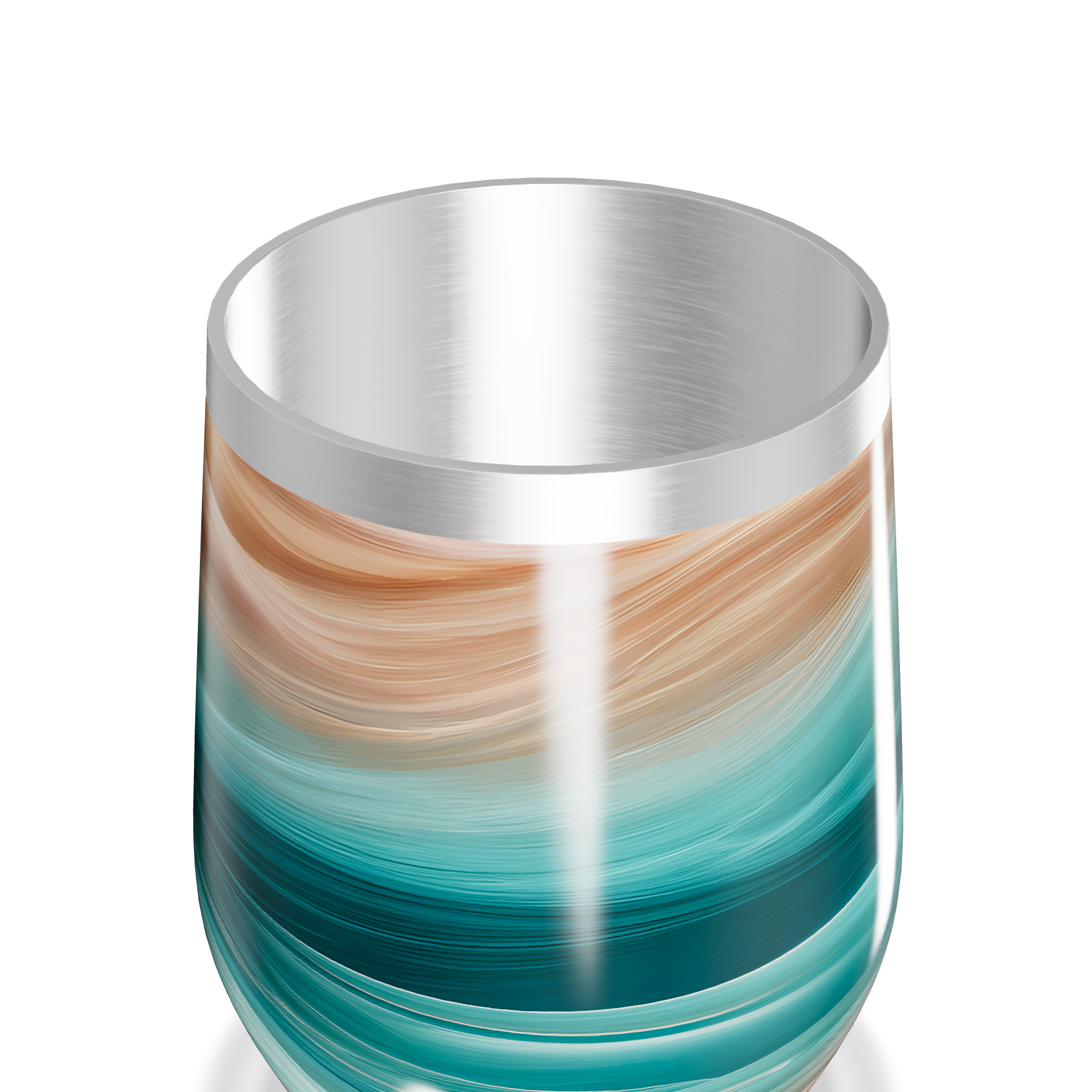 Copo Térmico Slim - Azul e Marrom Marmorizado