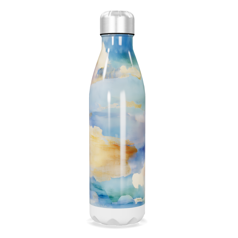 Garrafa Inox - Estampa Aquarela Azul