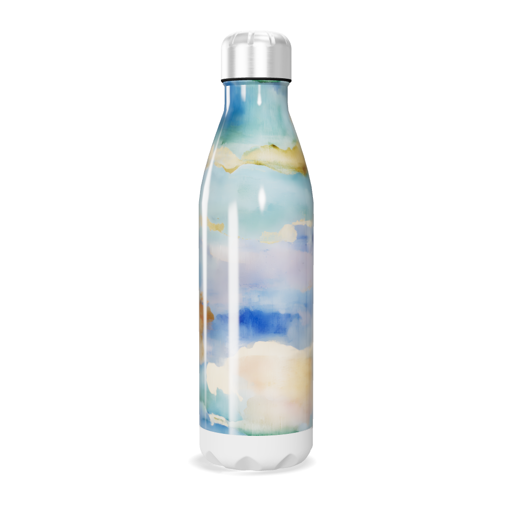 Garrafa Inox - Estampa Aquarela Azul