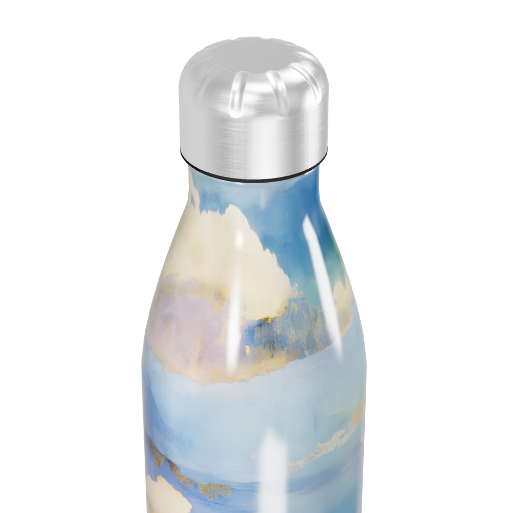 Garrafa Inox - Estampa Aquarela Azul