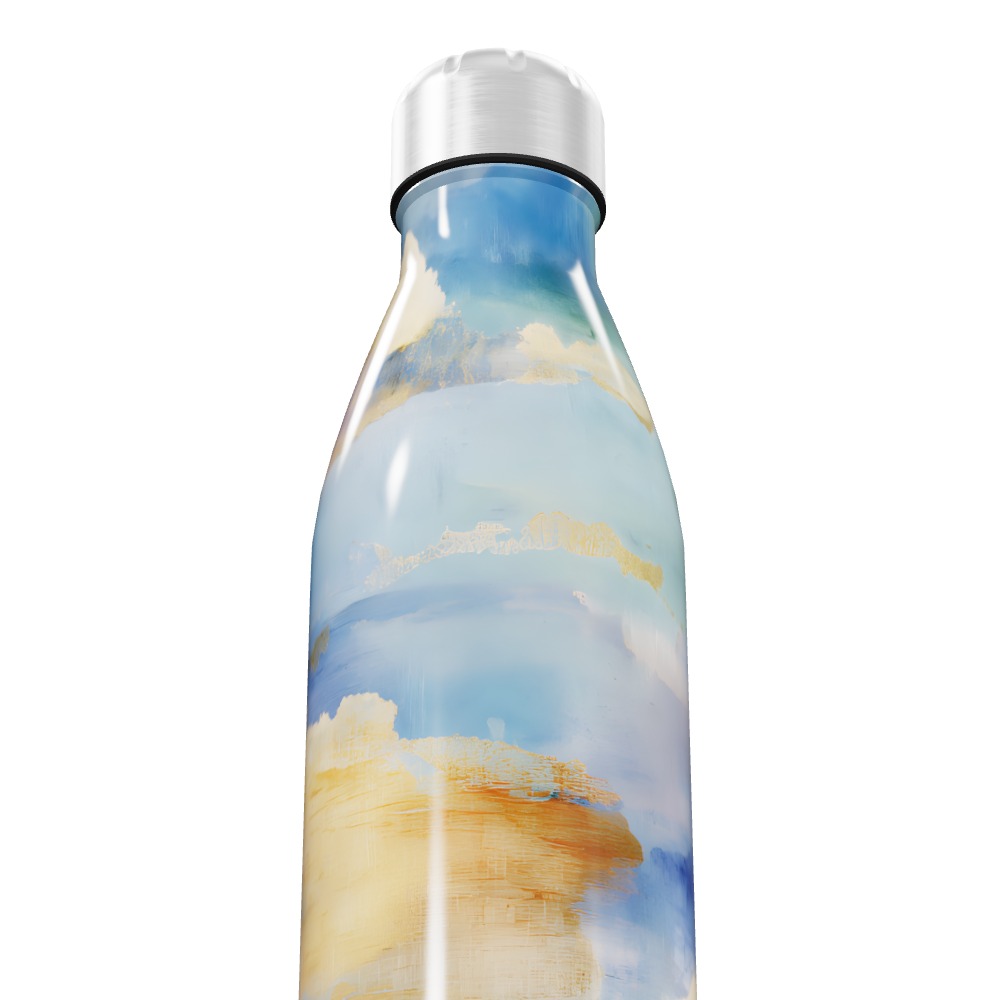 Garrafa Inox - Estampa Aquarela Azul