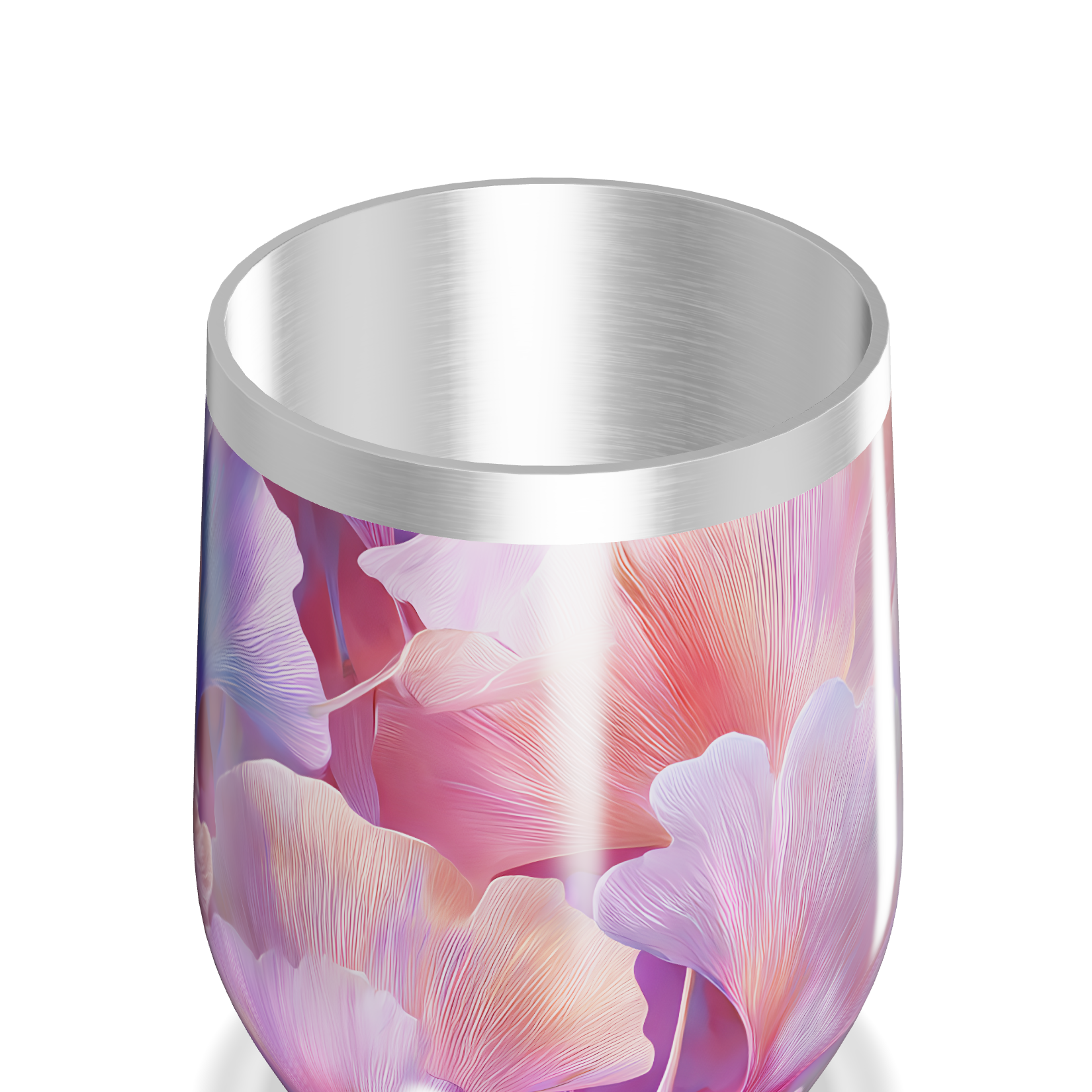 Copo Térmico Slim - Floral Rosa aço inox