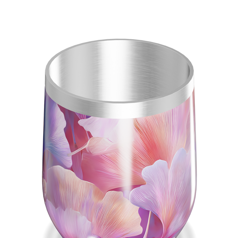 Copo Térmico Slim - Floral Rosa aço inox