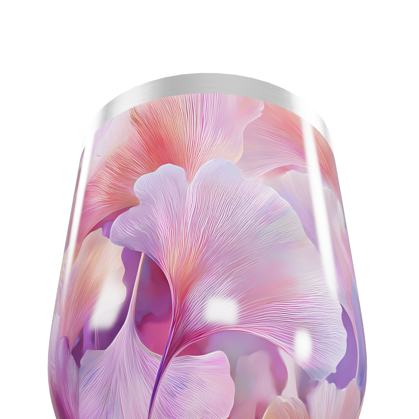 Copo Térmico Slim - Floral Rosa aço inox