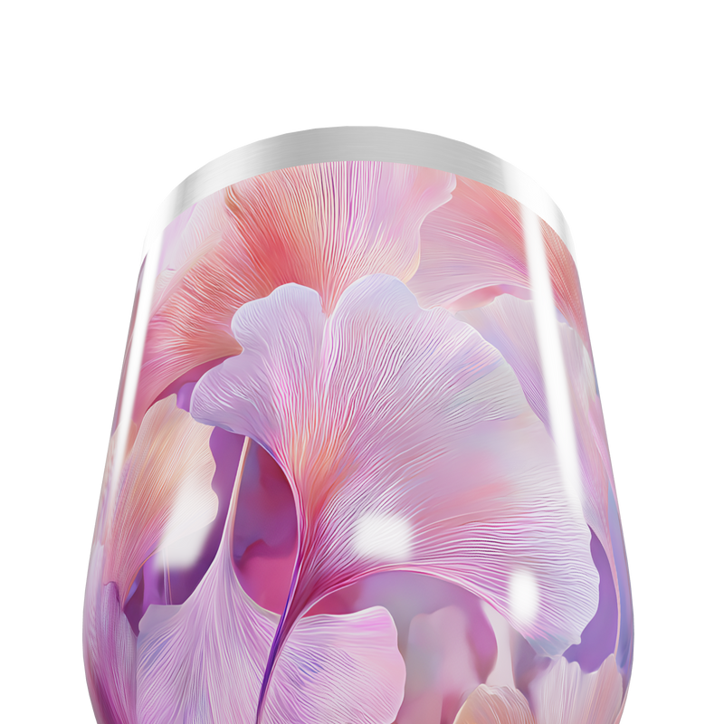 Copo Térmico Slim - Floral Rosa aço inox