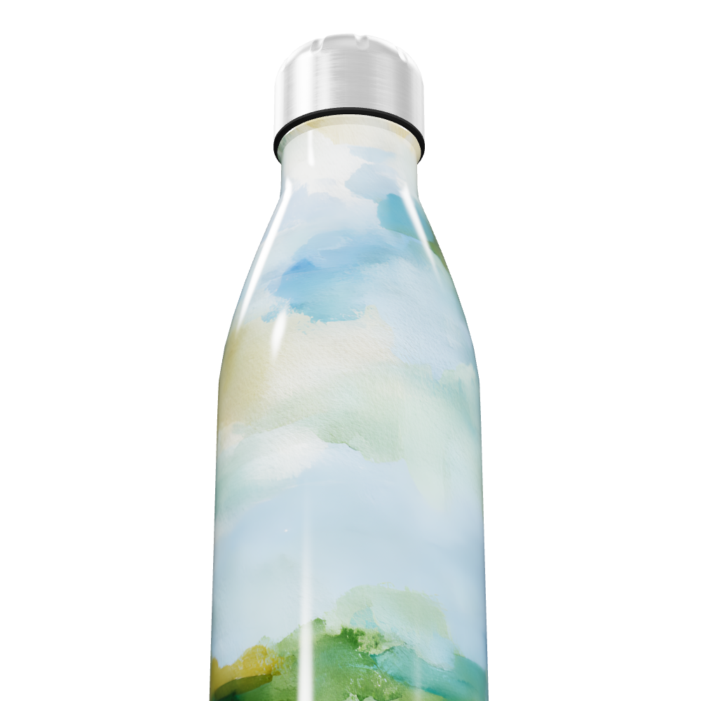 Garrafa Inox - Estampa Paisagem Colorida