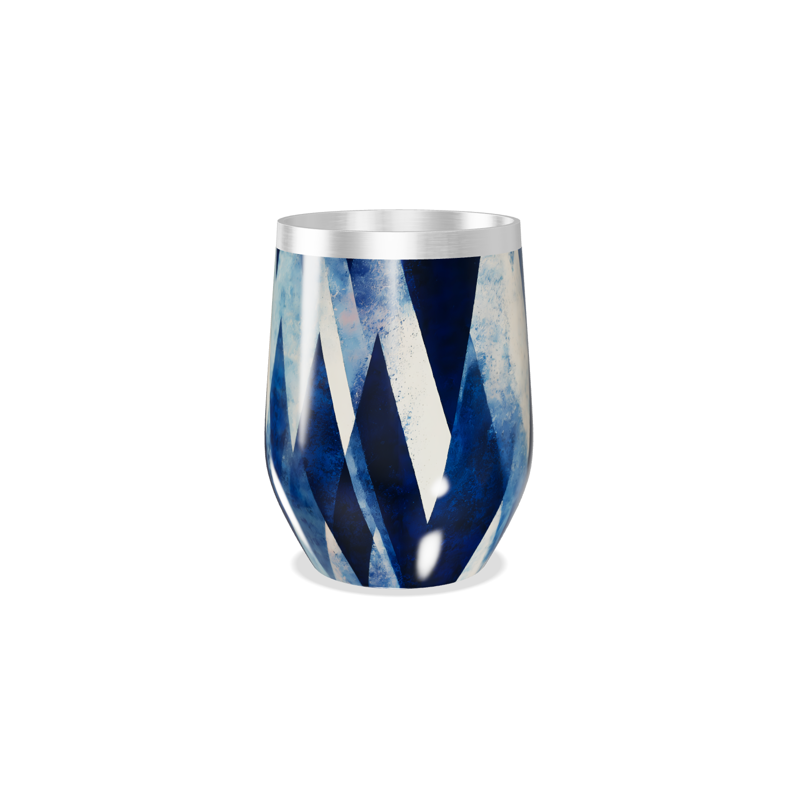 Copo Térmico Slim - Azul e Branco Inox