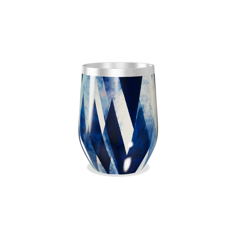 Copo Térmico Slim - Azul e Branco Inox