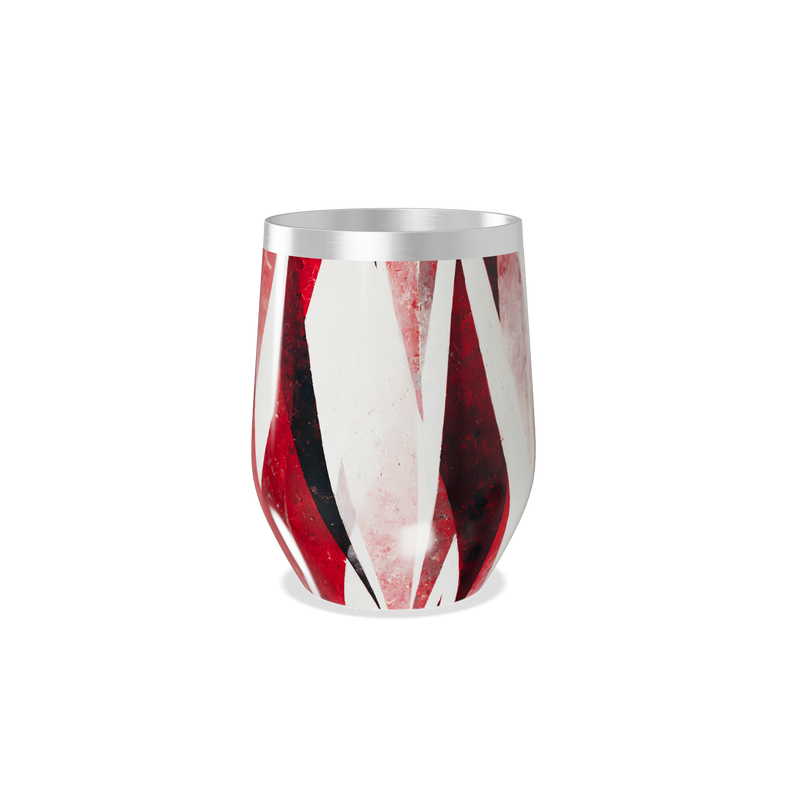 Copo Térmico Slim - Estampa Geométrica Vermelha