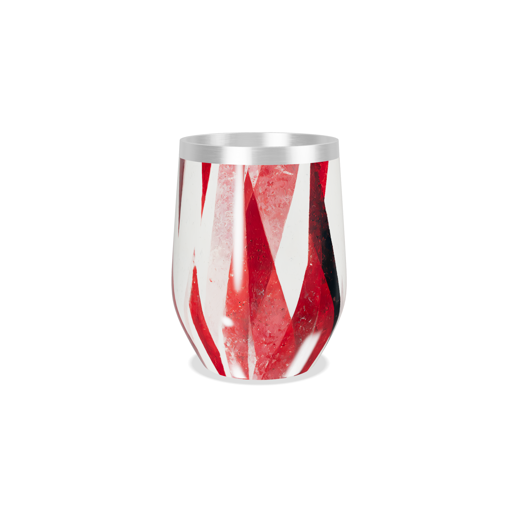 Copo Térmico Slim - Estampa Geométrica Vermelha