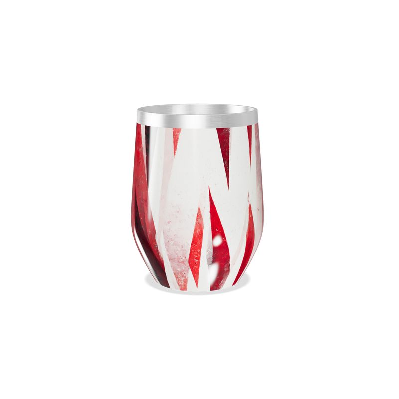 Copo Térmico Slim - Estampa Geométrica Vermelha