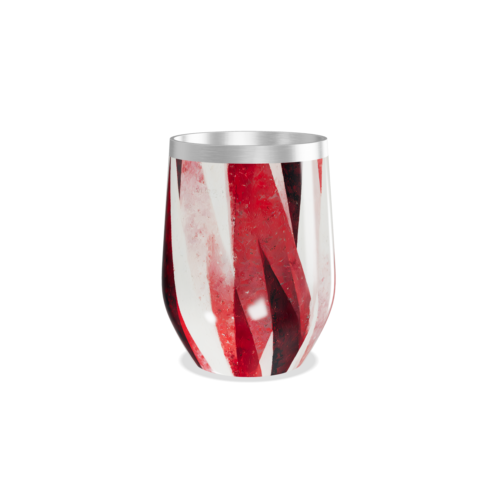 Copo Térmico Slim - Estampa Geométrica Vermelha