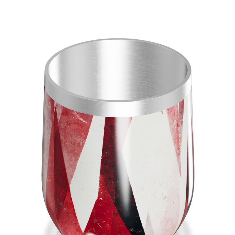 Copo Térmico Slim - Estampa Geométrica Vermelha