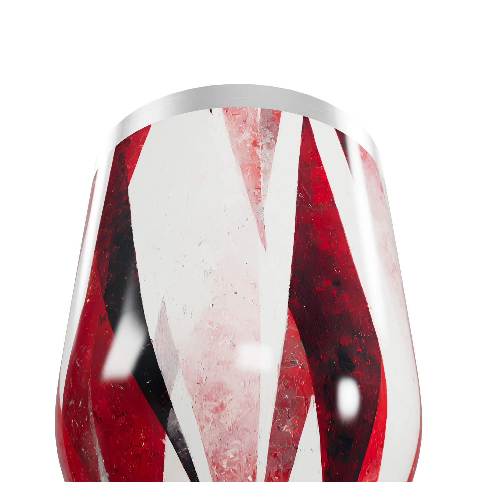 Copo Térmico Slim - Estampa Geométrica Vermelha