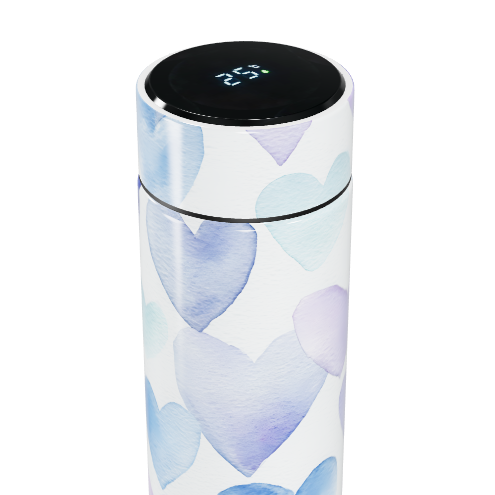 Garrafa Térmica Touch - Corações Roxos e Azuis