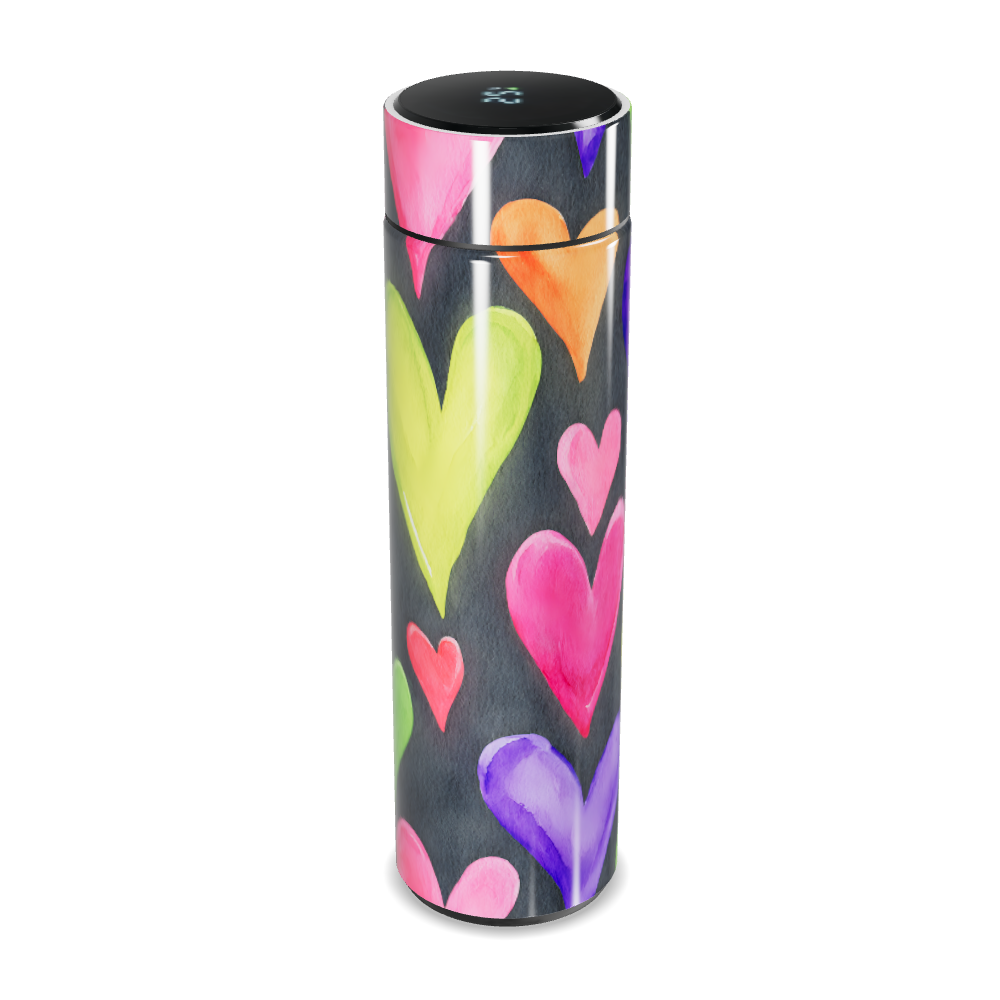 Garrafa Térmica Touch Corações Coloridos