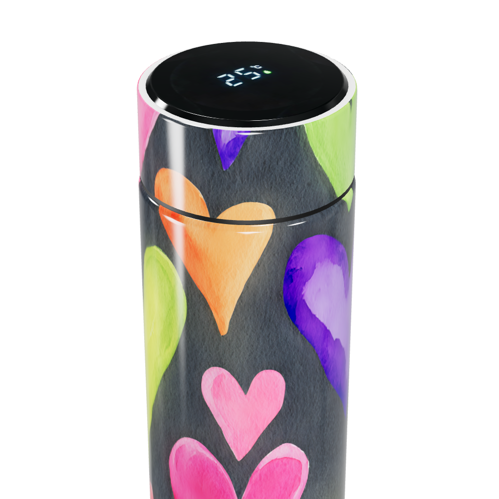 Garrafa Térmica Touch Corações Coloridos